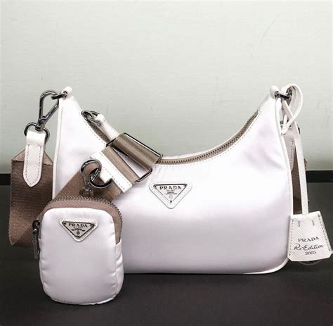 prada white purse ebay|Prada nylon white bag.